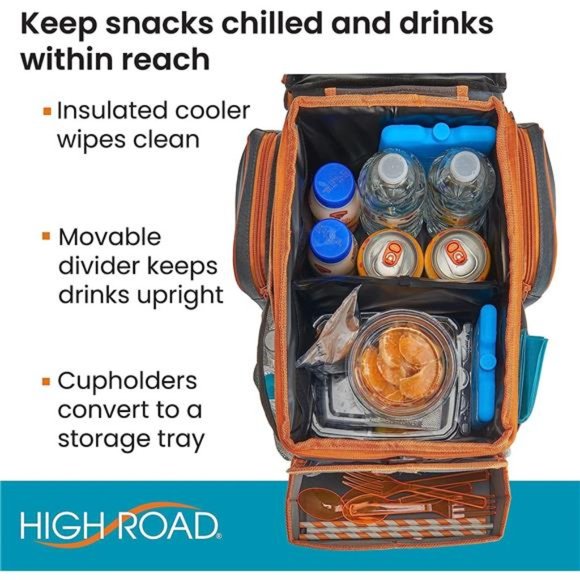 High Road CarHop Car Seat Organizer for Kids and Adults with Cup Holder Tray - Picture 4 of 6